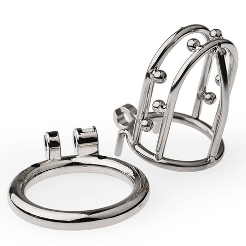 BDStyle Chastity Opening Cage With Chastity Lock Flat Ring - Male Chastity