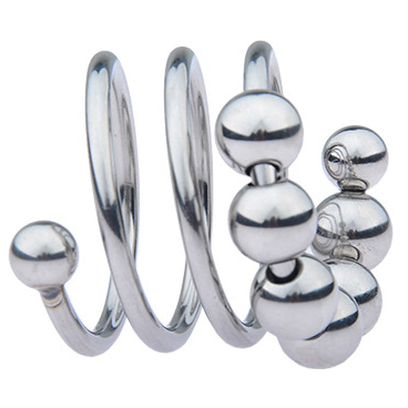 BDStyle Stainless Steel Six Removable Ball Mens Cock Ring Steel Cock Rings