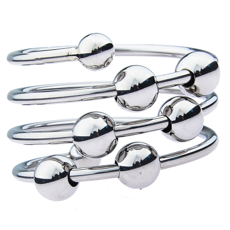 BDStyle Stainless Steel Six Removable Ball Mens Cock Ring Steel Cock Rings