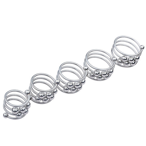 BDStyle Stainless Steel Six Removable Ball Mens Cock Ring - Steel Cock Rings