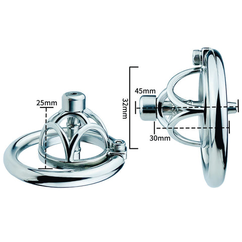 BDStyle Hex Screw Mens Cock Cage With Urethral Catheter - Male Chastity