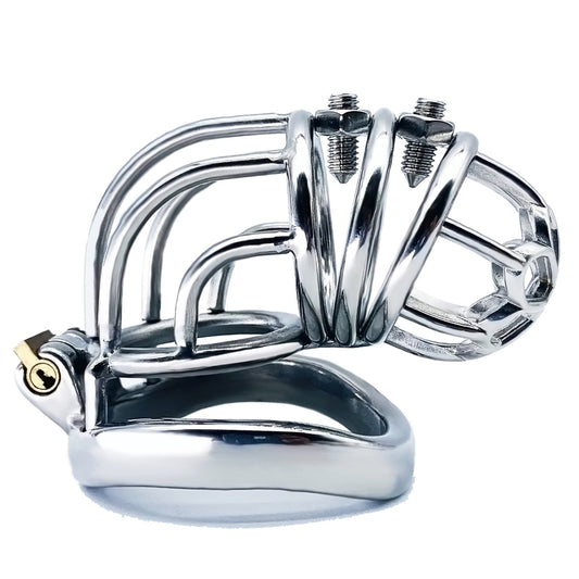 BDStyle Rivet Screw Bent Male Cock Cage - Male Chastity