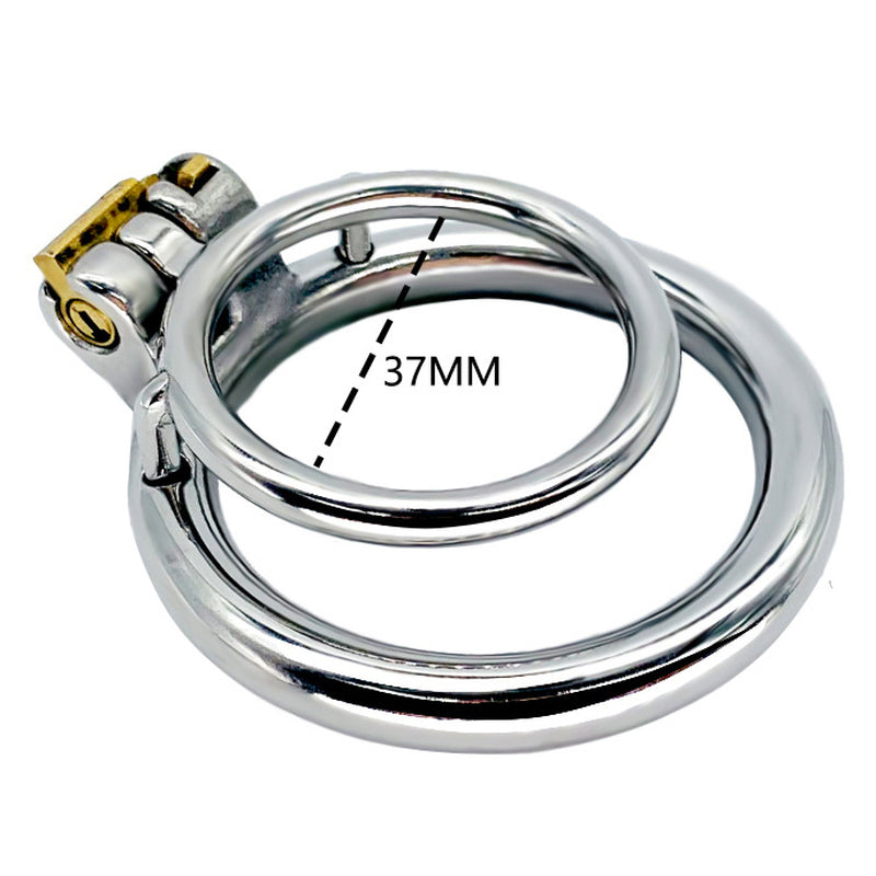 BDStyle Double Ring Mens Chastity Lock Cage With Flat Ring Male Chastity