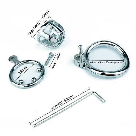BDStyle Hex Screw Male Chastity Lock Cage With Anti-drop Ring - Male Chastity