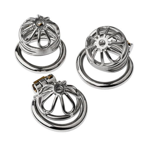 BDStyle Large Bent Ring Petal Metal Mens Chastity Cage - Male Chastity