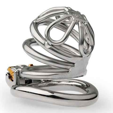BDStyle Large Bent Ring Petal Metal Mens Chastity Cage - Male Chastity