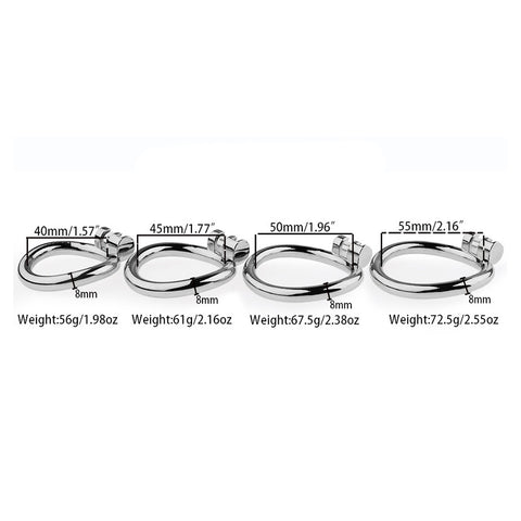 BDStyle Petal Metal Mens Chastity Cage With Medium Flat Ring - Male Chastity