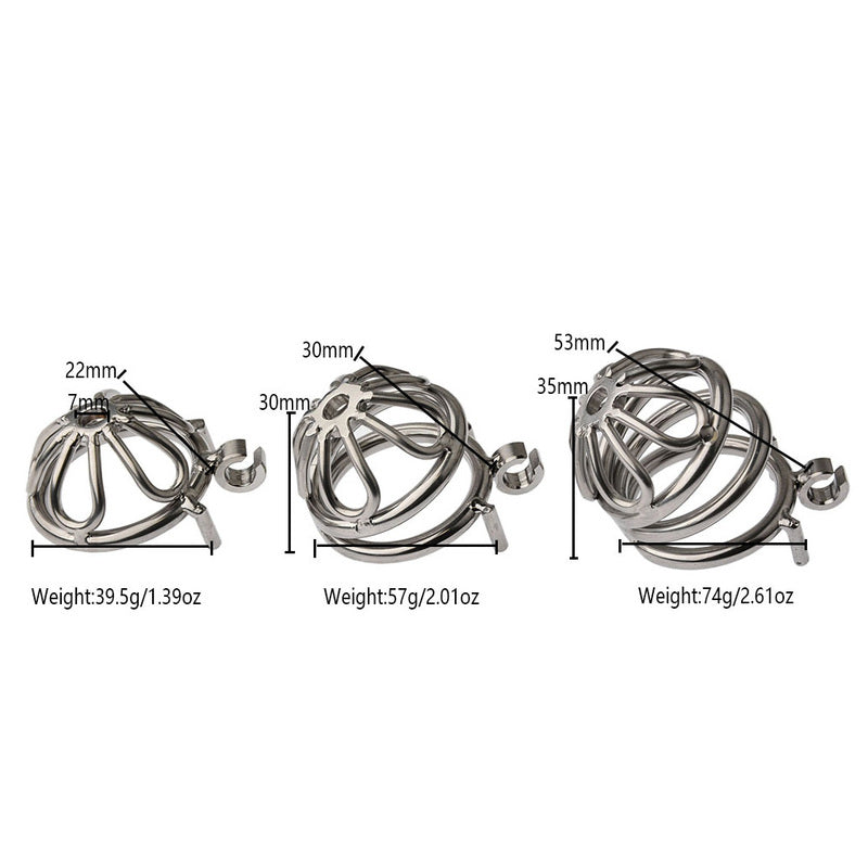 BDStyle Small Flat Ring With Petal Metal Male Chastity Cage Male Chastity