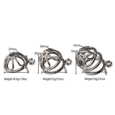 BDStyle Small Flat Ring With Petal Metal Male Chastity Cage - Male Chastity