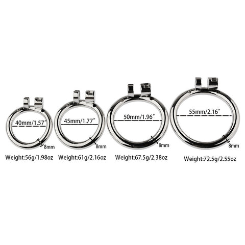BDStyle Small Flat Ring With Petal Metal Male Chastity Cage - Male Chastity