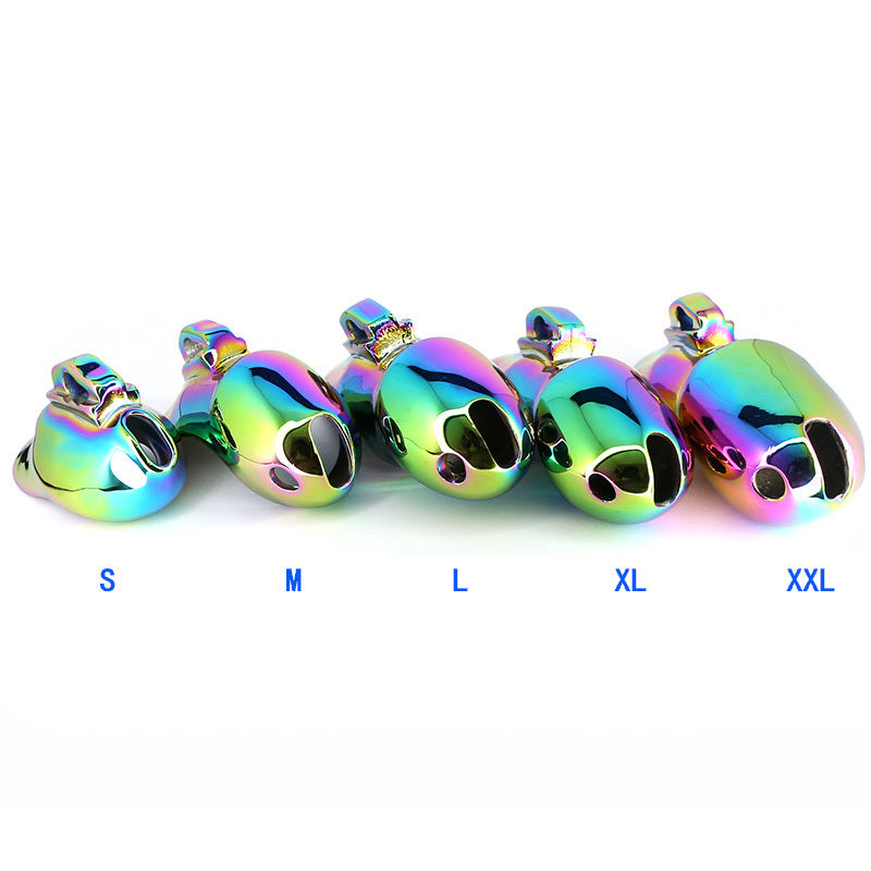 BDStyle Rainbow Male Metal Chastity Cage HTV3 Small Male Chastity