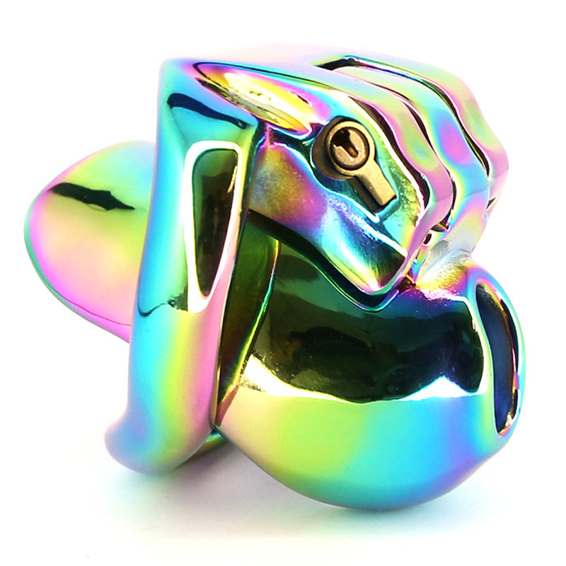 BDStyle Rainbow Male Metal Chastity Cage HTV3 Large Male Chastity