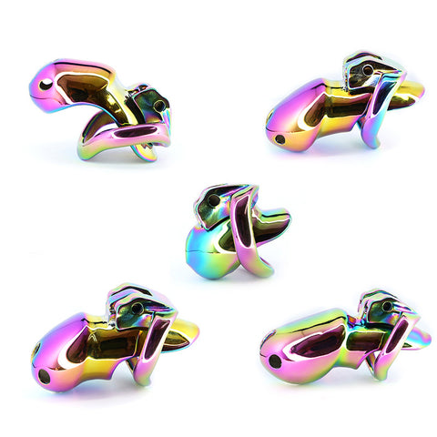 BDStyle Rainbow Male Metal Chastity Cage HTV3 Large - Male Chastity