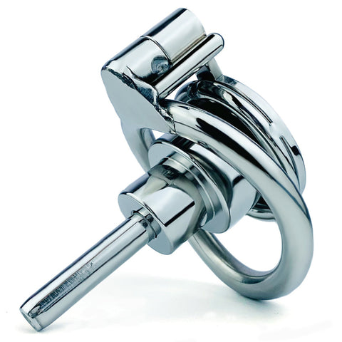BDStyle Double Screw Negative Male Chastity Cage With Catheter - Male Chastity