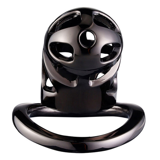 BDStyle Black Mens Chastity Cage Locked with 3 Active Sizes Rings - Male Chastity