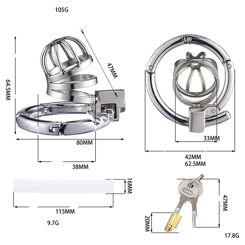 BDStyle Stainless Steel Adjustable Mens Chastity Cage Male Chastity