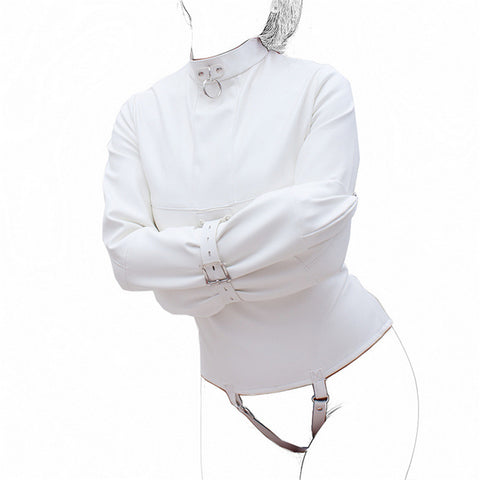 BDStyle Small Premium Leather Straight Jacket Strict Restraint - Her Fetish