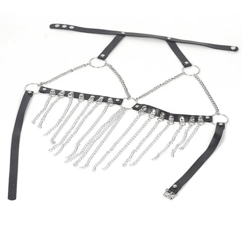 BDStyle Leather Chain Bra & G-String Bondage Clubwear - Her Fetish