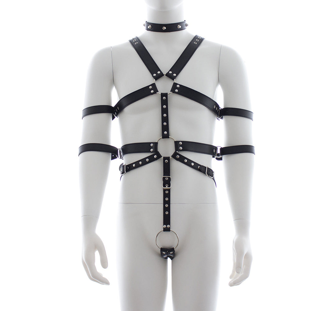 BDStyle Fetish Full Body Harness With Double Cuffs OS His Fetish