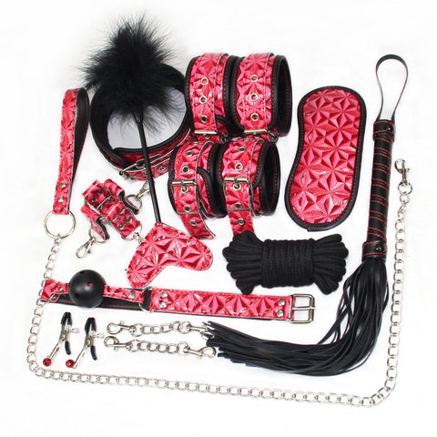 Diamond Pattern Plush Bondage Kit - Bondage Kits