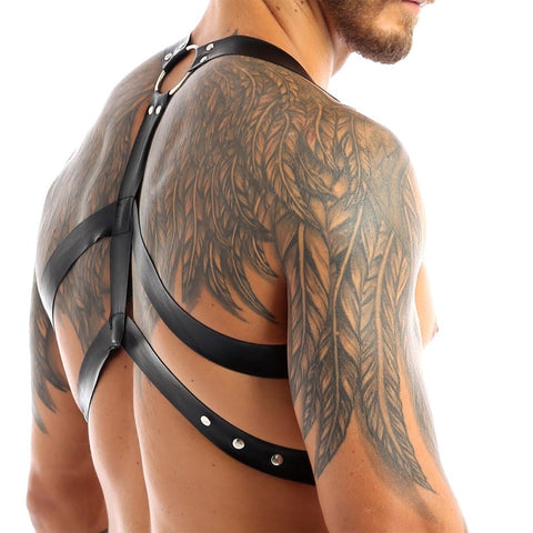 BDStyle Chest Harness Punk Costume Straps with O Rings - Cuffs And Restraints