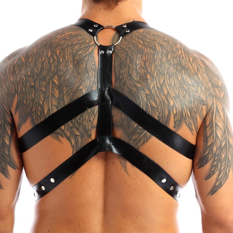 BDStyle Chest Harness Punk Costume Straps with O Rings Cuffs And Restraints