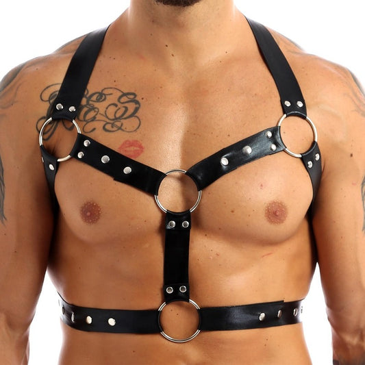 BDStyle Chest Harness Punk Costume Straps with O Rings Default Title Cuffs And Restraints