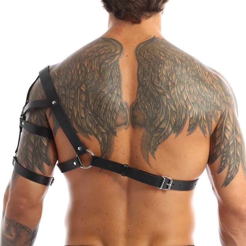BDStyle One Shoulder Strap Body Chest Half Harness Belt Cuffs And Restraints