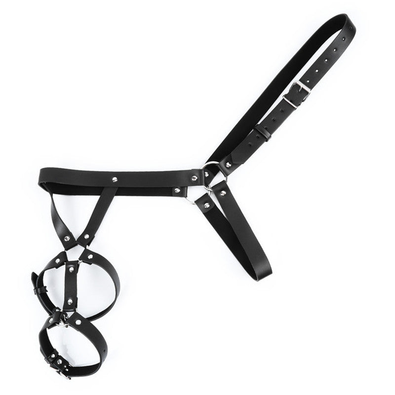 BDStyle One Shoulder Strap Body Chest Half Harness Belt Cuffs And Restraints