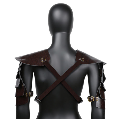 BDStyle Unisex Brown PU Leather Vintage Armor - Cuffs And Restraints