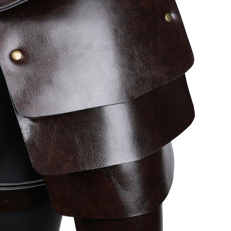 BDStyle Unisex Brown PU Leather Vintage Armor Cuffs And Restraints