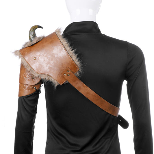 BDStyle Mens Horned Shoulder Armor Fetish Wear Cuffs And Restraints
