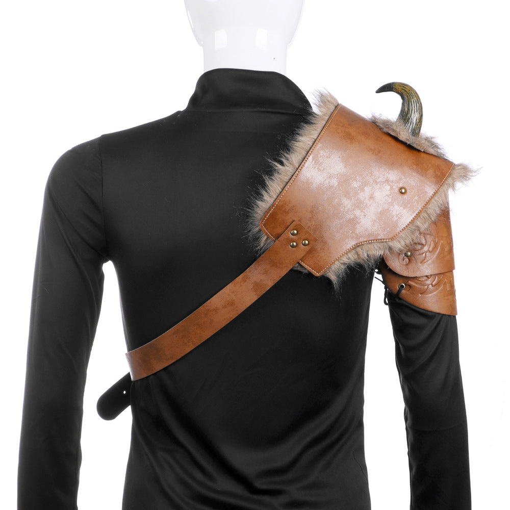 BDStyle Mens Horned Shoulder Armor Fetish Wear Cuffs And Restraints