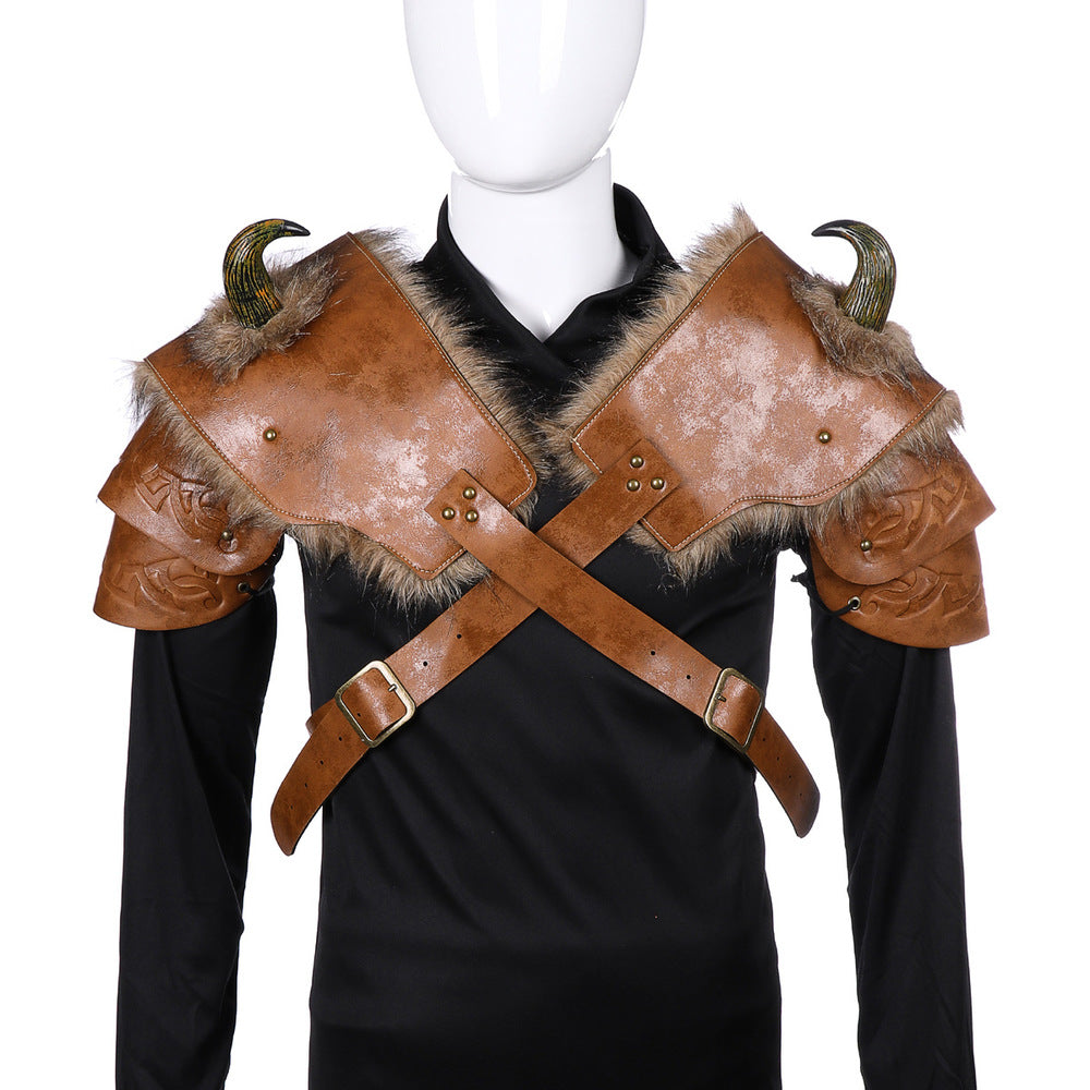 BDStyle Mens Horned Shoulder Armor Fetish Wear Cuffs And Restraints