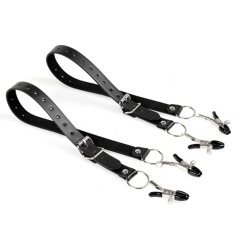 BDStyle Faux Leather Labia Clamp Belt Pussy And Clit Toys
