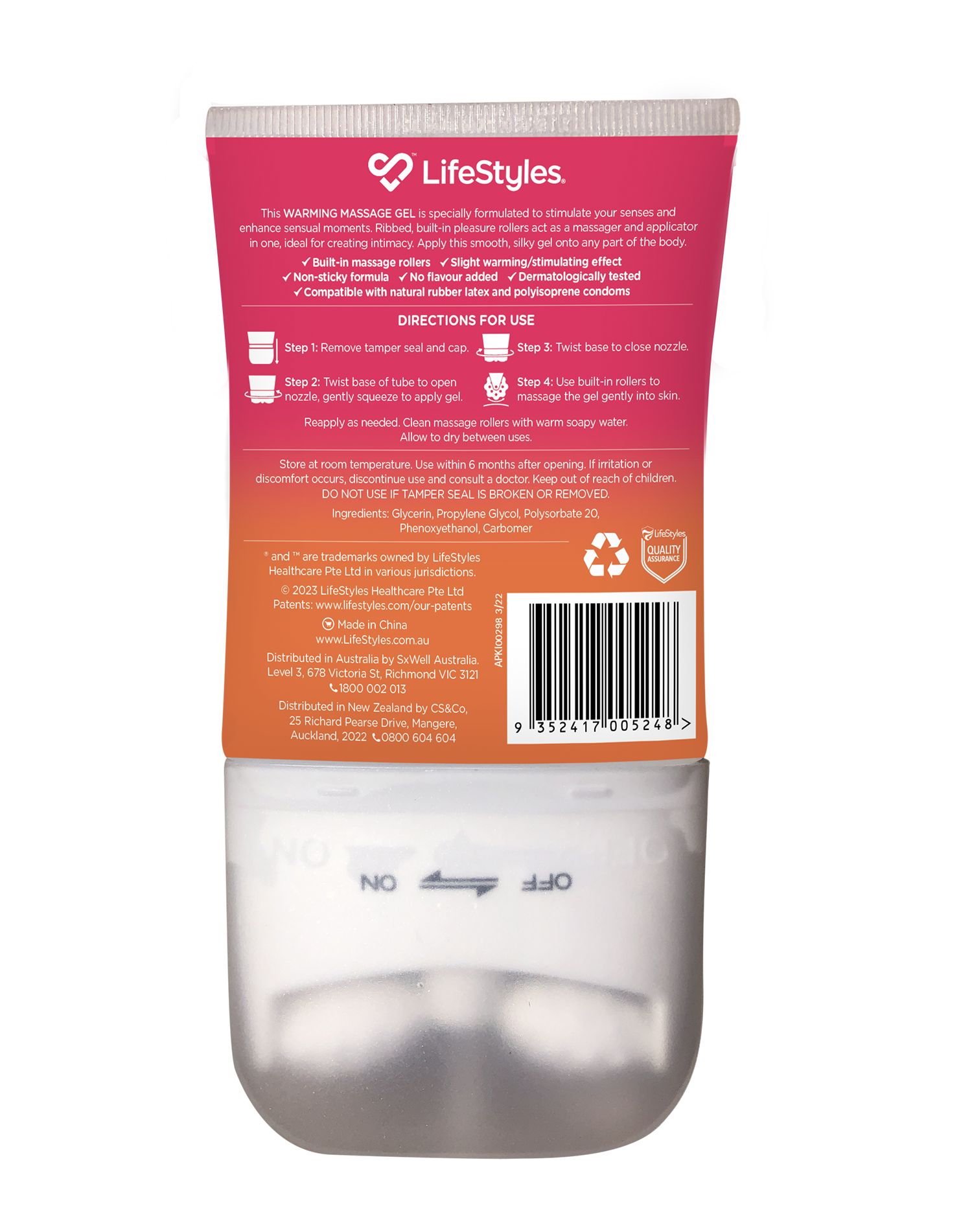 Lifestyles Bliss Massage Roller 120ml Lubricants and Lotions