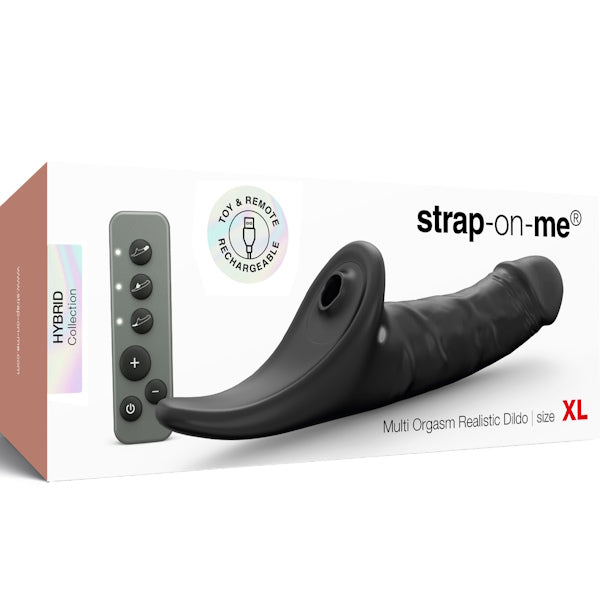 STRAP-ON-ME Multi Orgasm Realistic Strap On Dildo Black - Strap On Sextoys