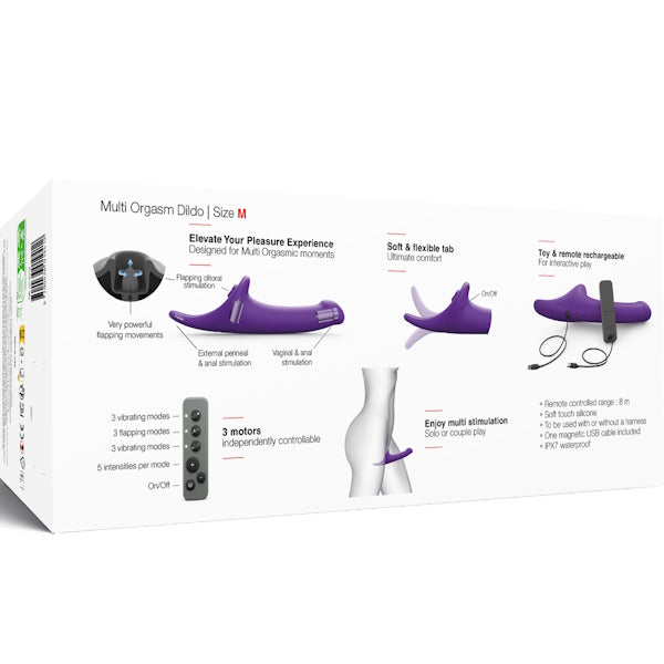 STRAP-ON-ME Multi Orgasm Vibrating Strap On Dildo Purple - Strap On Sextoys