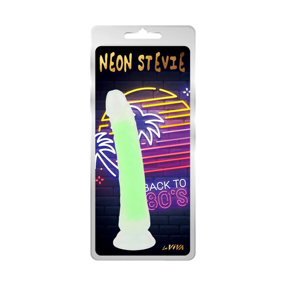 Neon Stevie 8.4 Inches Suction Realistic Silicone Dildo Plus Free Clean Vibe Realistic Dildos