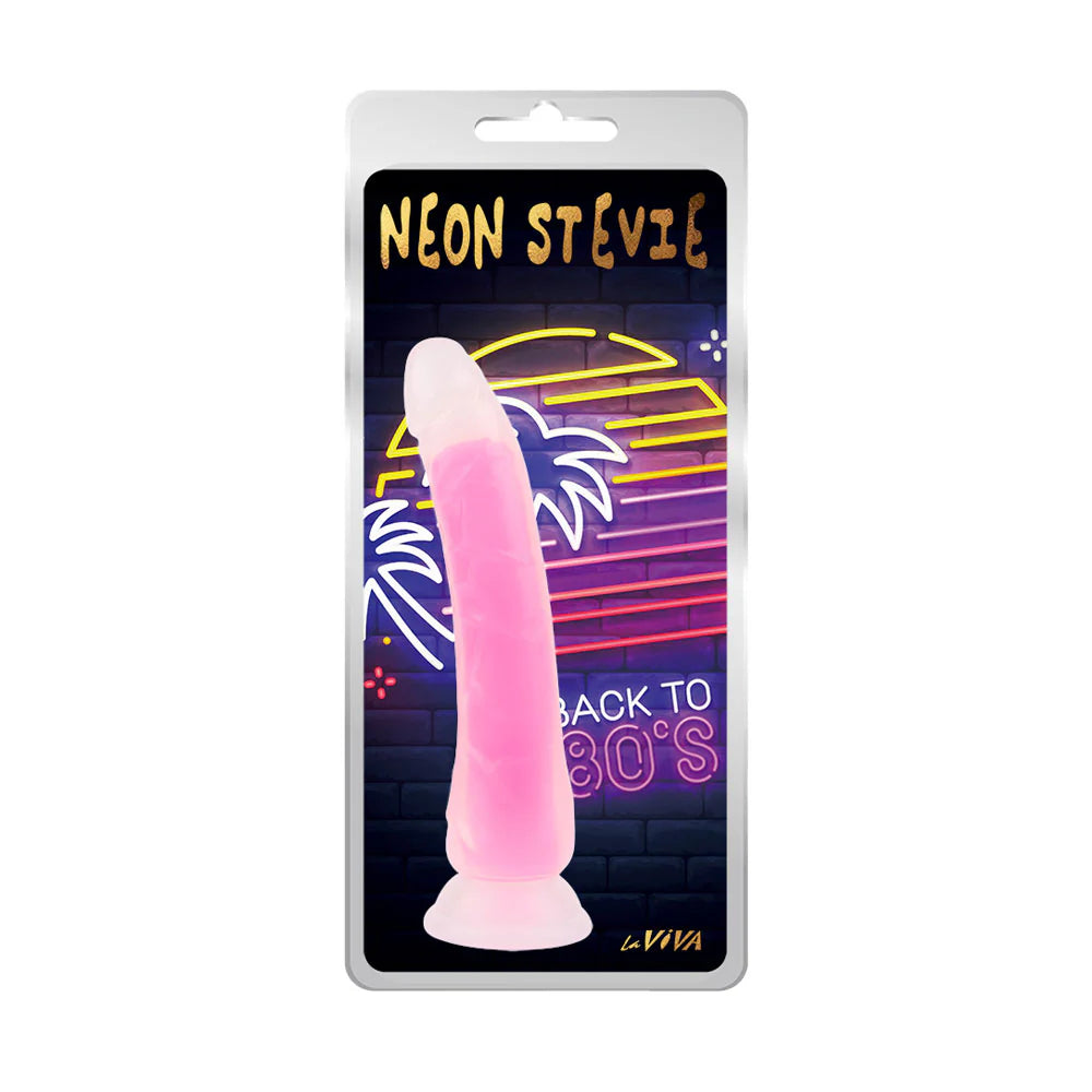 Neon Stevie 8.4 Inches Suction Realistic Silicone Dildo Plus Free Clean Vibe Realistic Dildos