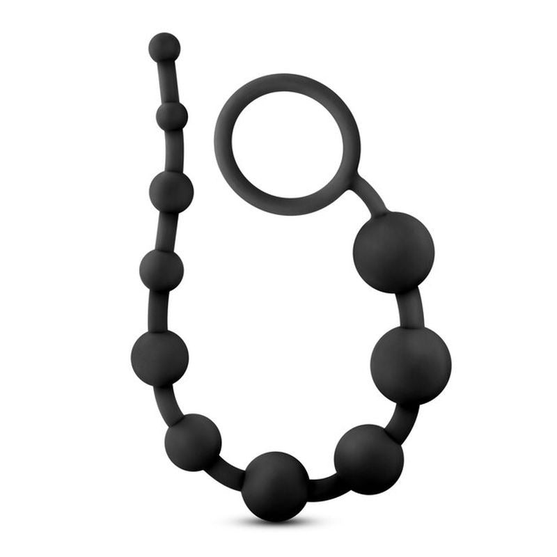 Anal Adventures Platinum Silicone 10 Anal Beads - Anal Beads and Balls
