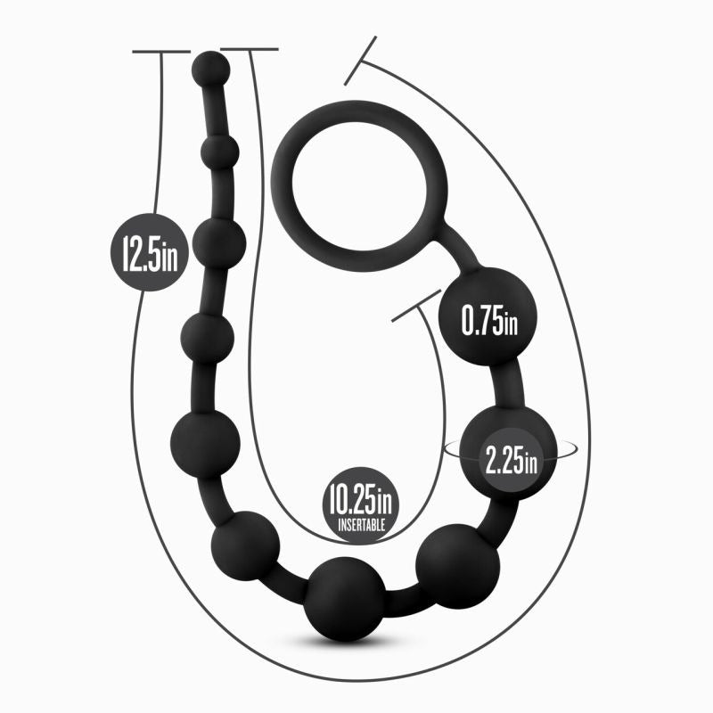 Anal Adventures Platinum Silicone 10 Anal Beads - Anal Beads and Balls