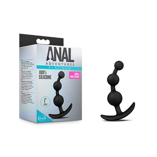 Anal Adventures Platinum Small Anal Beads - Black - Anal Beads and Balls