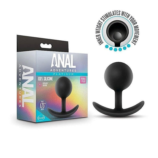Anal Adventures Platinum Vibra Plug - Black - Butt Plugs