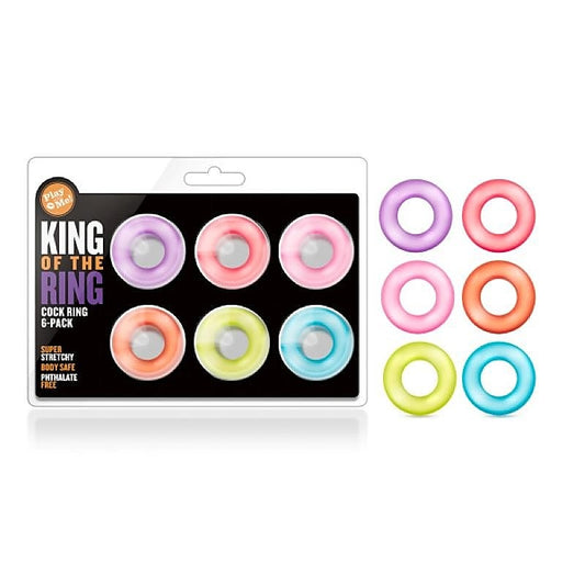 Unlock Longer, Harder, and More Sensational Play - Play With Me King Of The Ring 6-pack - Cock Ring Sets