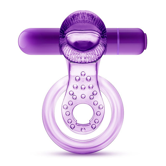 Play With Me Lick It Vibrating Cock & Ball Rings - Ball and Cock Toys