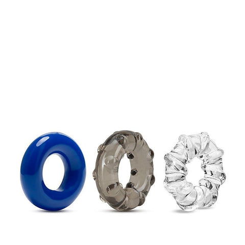 Stay Hard Triple Stretch 3 Pack Cock Rings - Cock Ring Sets