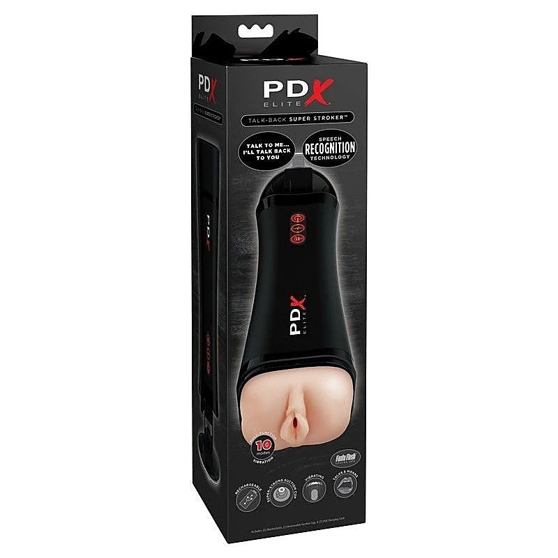 PDX Elite Talk-Back Vibrating Super Stroker - Realistic Butts And Vaginas