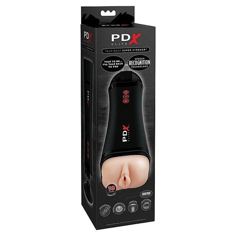 PDX Elite Talk-Back Vibrating Super Stroker - Realistic Butts And Vaginas