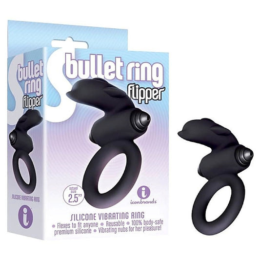 Comedic Pleasure Upgrade - The 9's S-Bullet Ring Flipper - Vibrating Cock Rings